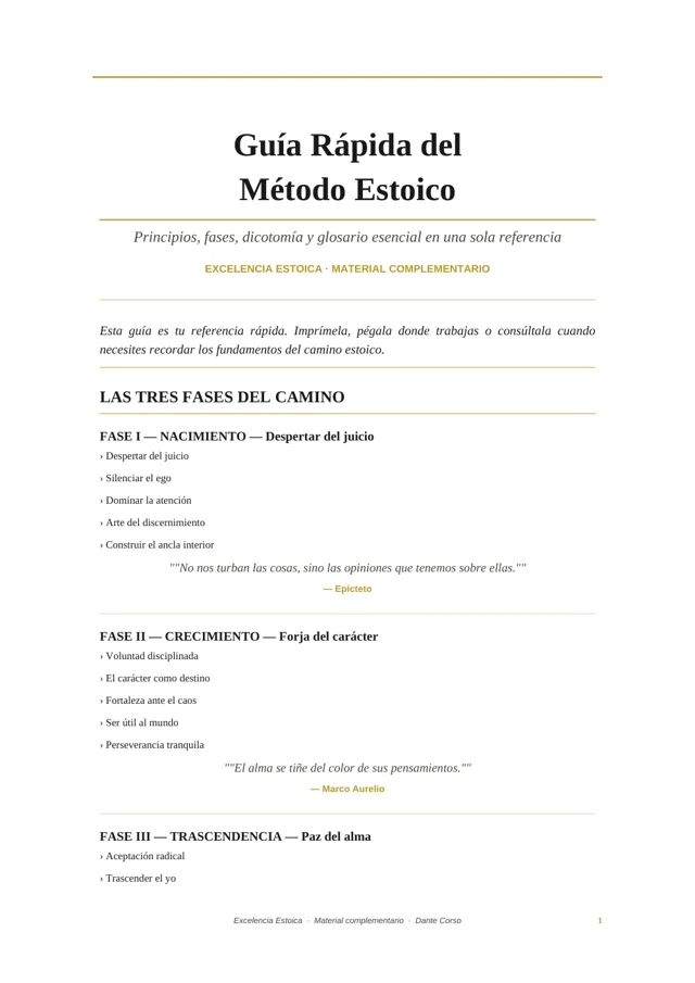 Portada de Guía Rápida de Excelencia Estoica