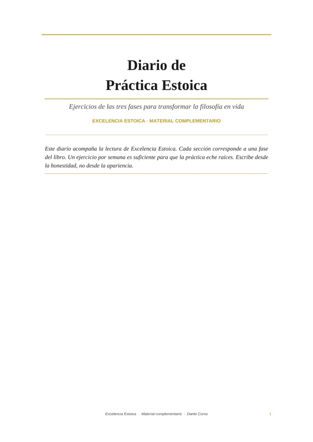 Portada de Diario de Práctica Estoica