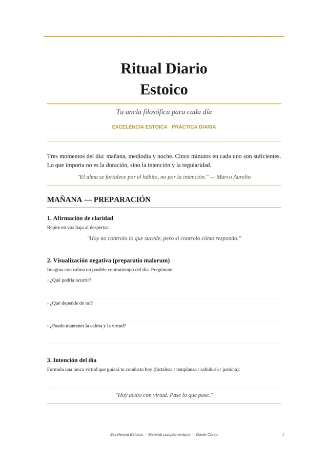 Portada de Ritual Diario Estoico